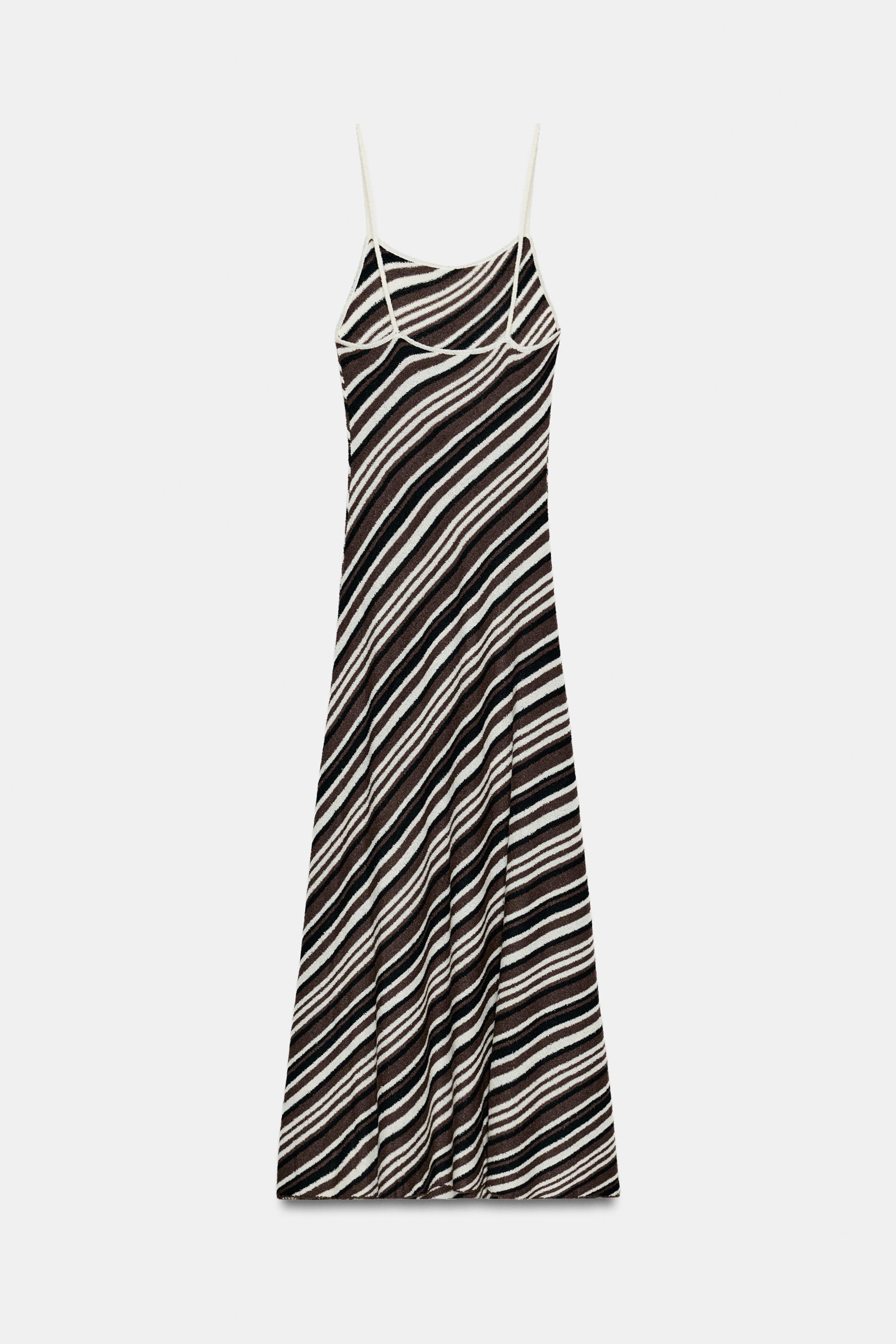 RUSTIC STRIPED MIDI DRESS